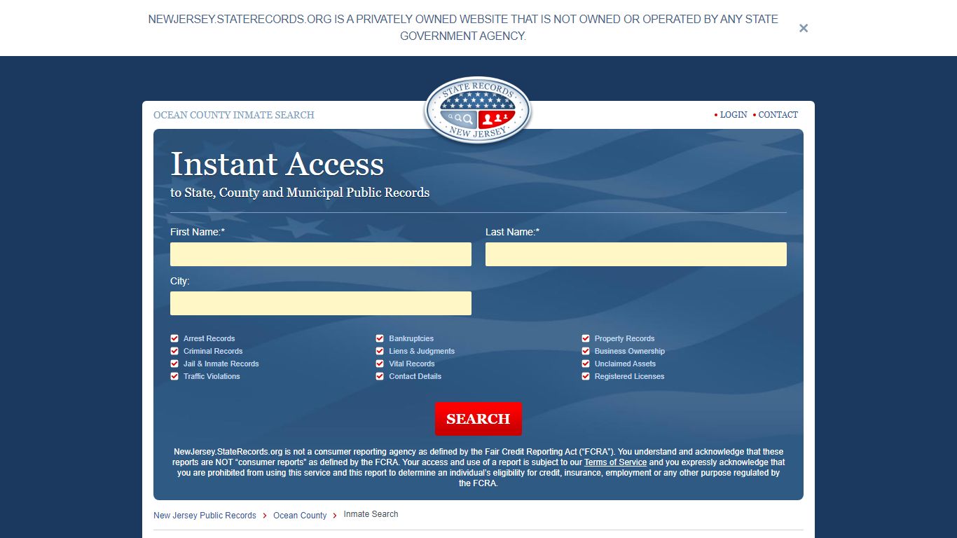 Ocean County, New Jersey Inmate Search | StateRecords.org